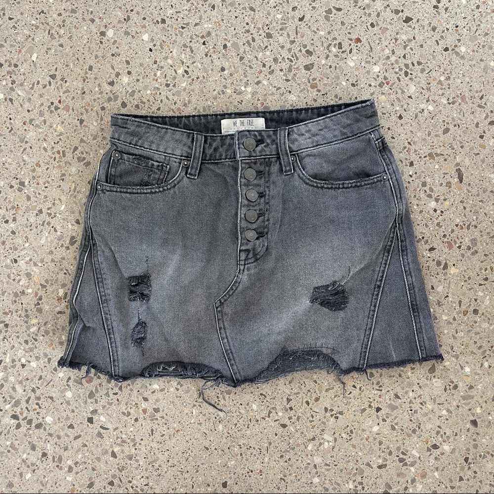 We The Free Light Charcoal Mini Skirt Size 26